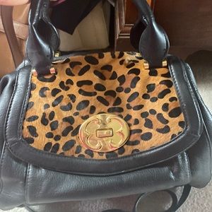 Emma Fox leopard satchel